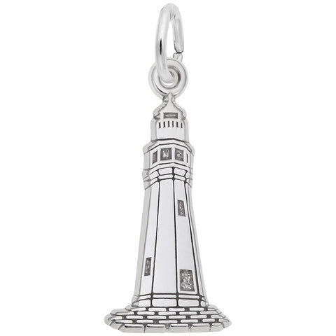 Buffalo Lighthouse Charm In 14K White Gold