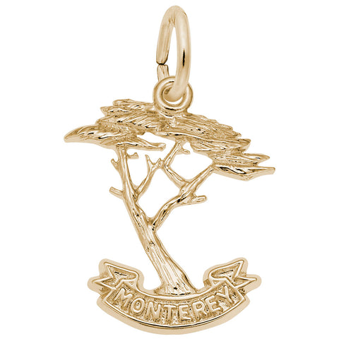 Monterey Cypress Charm In Yellow Gold