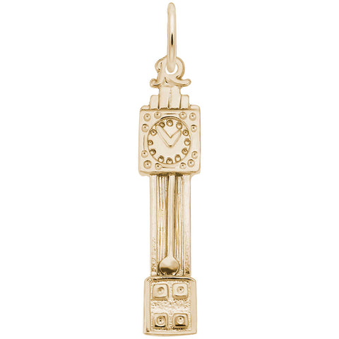 Grandfather Clock Charm in Yellow Gold Plated