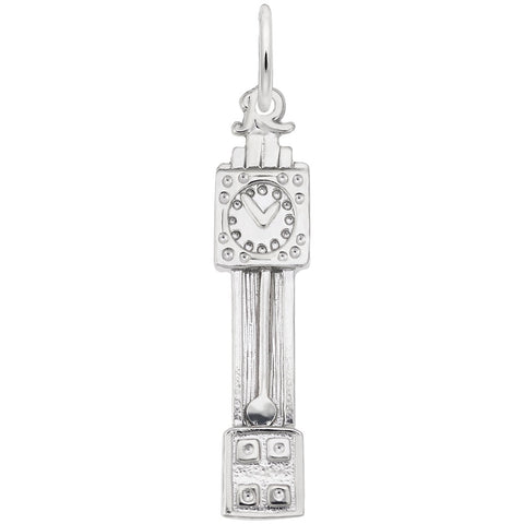 Grandfather Clock Charm In Sterling Silver