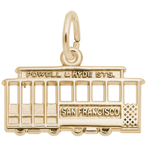San Fran Cablecar Charm In Yellow Gold