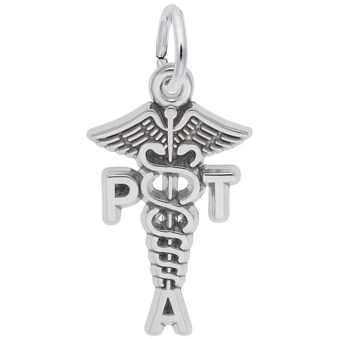 Pt Assistant Charm In 14K White Gold