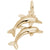 Two Dolphins Charm In Yellow Gold