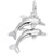 Two Dolphins Charm In 14K White Gold