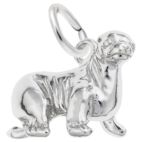 Sea Lion Charm In 14K White Gold