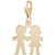 Boy And Girl Charm In Yellow Gold