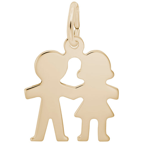 Boy And Girl Charm in Yellow Gold Plated