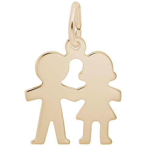 Boy And Girl Charm In Yellow Gold