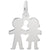 Boy And Girl Charm In 14K White Gold