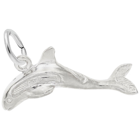 Whale Charm In 14K White Gold