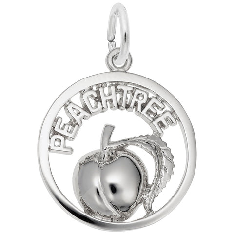 Peachtree Peach Charm In 14K White Gold