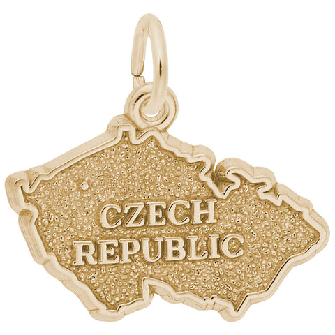 Czech Map Charm in Yellow Gold Plated