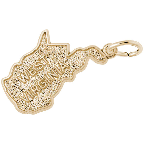 West Virginia Charm In Yellow Gold