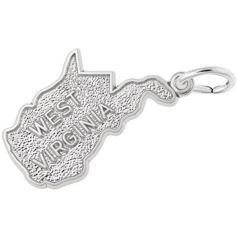 West Virginia Charm In 14K White Gold