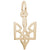 Ukrainian Trident Charm in Yellow Gold Plated