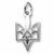 Ukrainian Trident charm in Sterling Silver hide-image