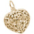 Filigree Heart Charm In Yellow Gold