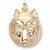 Wolfhead Charm in 10k Yellow Gold hide-image
