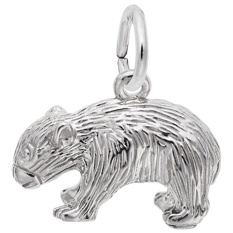 Wombat Charm In 14K White Gold