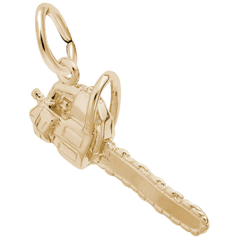 Chainsaw Charm In Yellow Gold