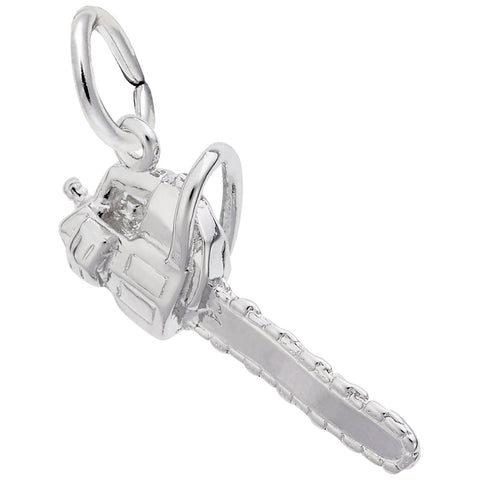 Chainsaw Charm In Sterling Silver