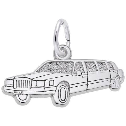 Limousine Charm In 14K White Gold