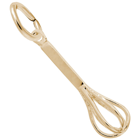 Cooking Whisk Charm in Yellow Gold Plated