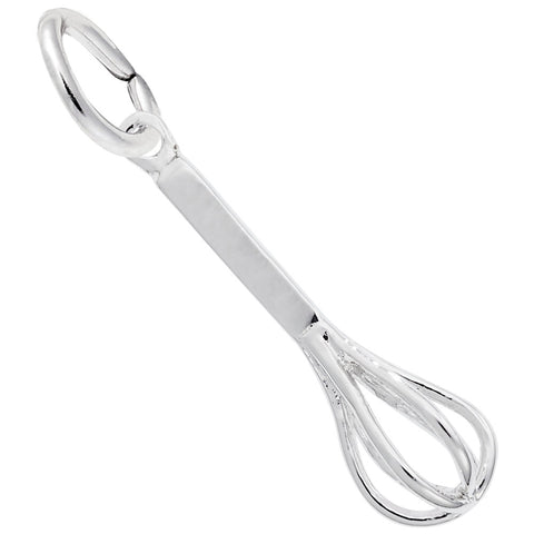 Cooking Whisk Charm In Sterling Silver