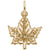 Vermont Maple Leaf Charm in Yellow Gold Plated