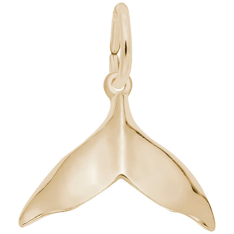 Whale Tail Charm in Yellow Gold Plated