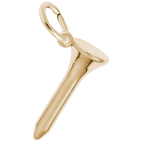 Golf Tee Charm in Yellow Gold Plated