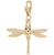 Dragonfly Charm in Yellow Gold Plated