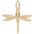 Dragonfly Charm in Yellow Gold Plated