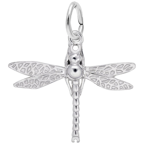 Dragonfly Charm In 14K White Gold