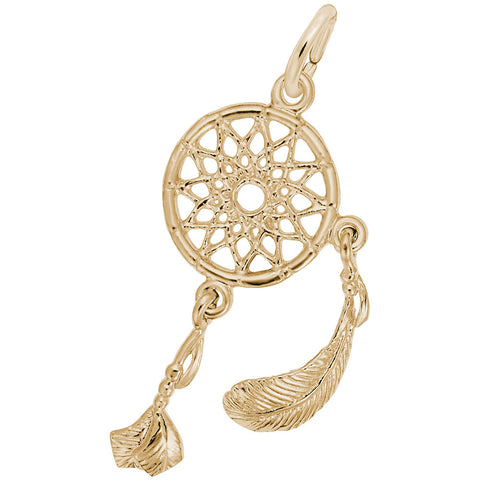 Dreamcatcher Charm In Yellow Gold