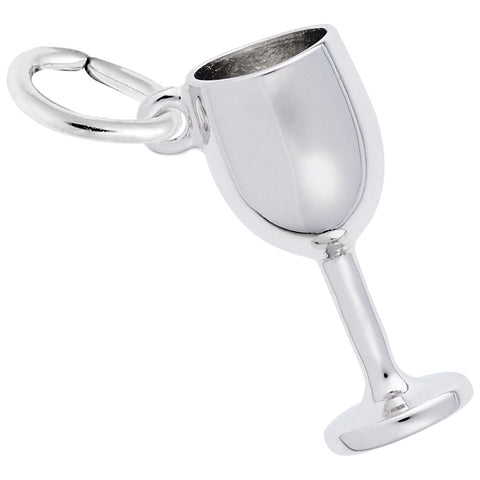 Wineglass Charm In Sterling Silver
