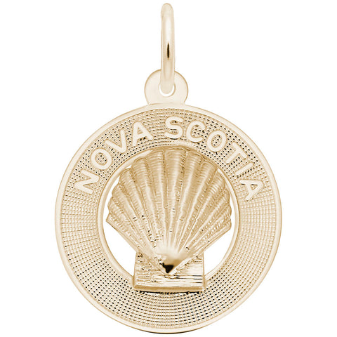 Nova Scotia Shell Charm in Yellow Gold Plated