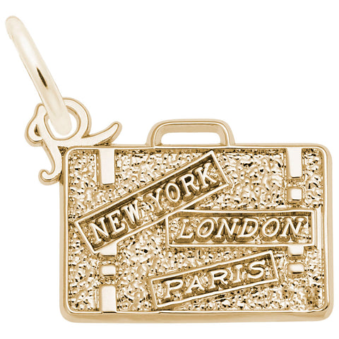 Suitcase Charm in Yellow Gold Plated