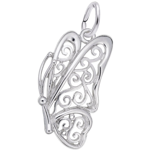 Butterfly Charm In Sterling Silver