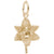 Orchid Charm in Yellow Gold Plated