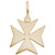 Maltese Cross Charm in Yellow Gold Plated