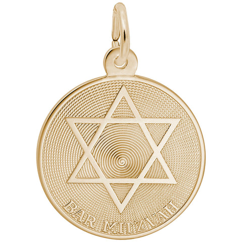 Bar Mitzvah Charm In Yellow Gold