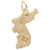 Korea Map Charm in Yellow Gold Plated