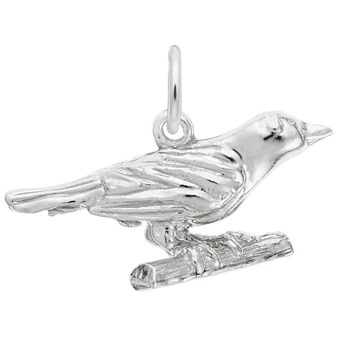 Oriole Charm In 14K White Gold