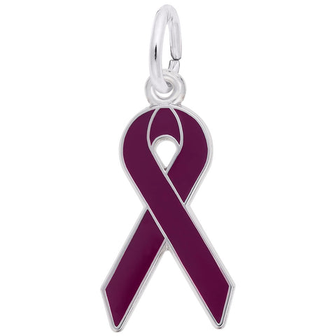 Relay For Life/Purple Charm In 14K White Gold