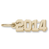 2014' charm in Yellow Gold Plated hide-image