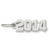 2014' charm in Sterling Silver