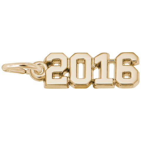 2016' Charm in Yellow Gold Plated