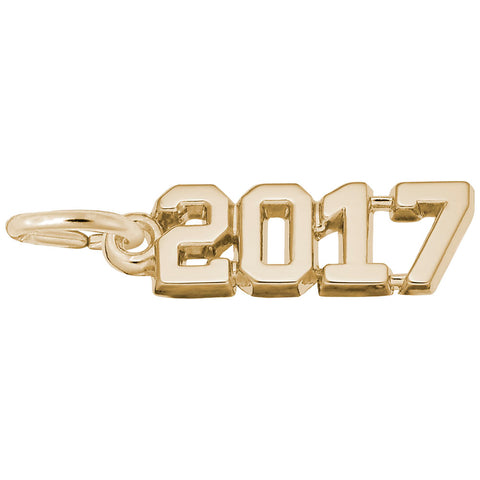 2017' Charm in Yellow Gold Plated