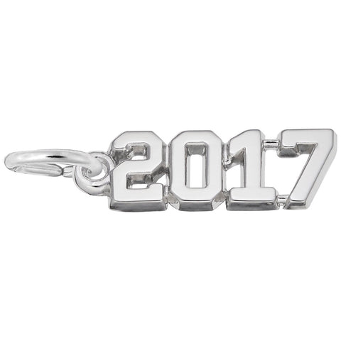 2017' Charm In Sterling Silver